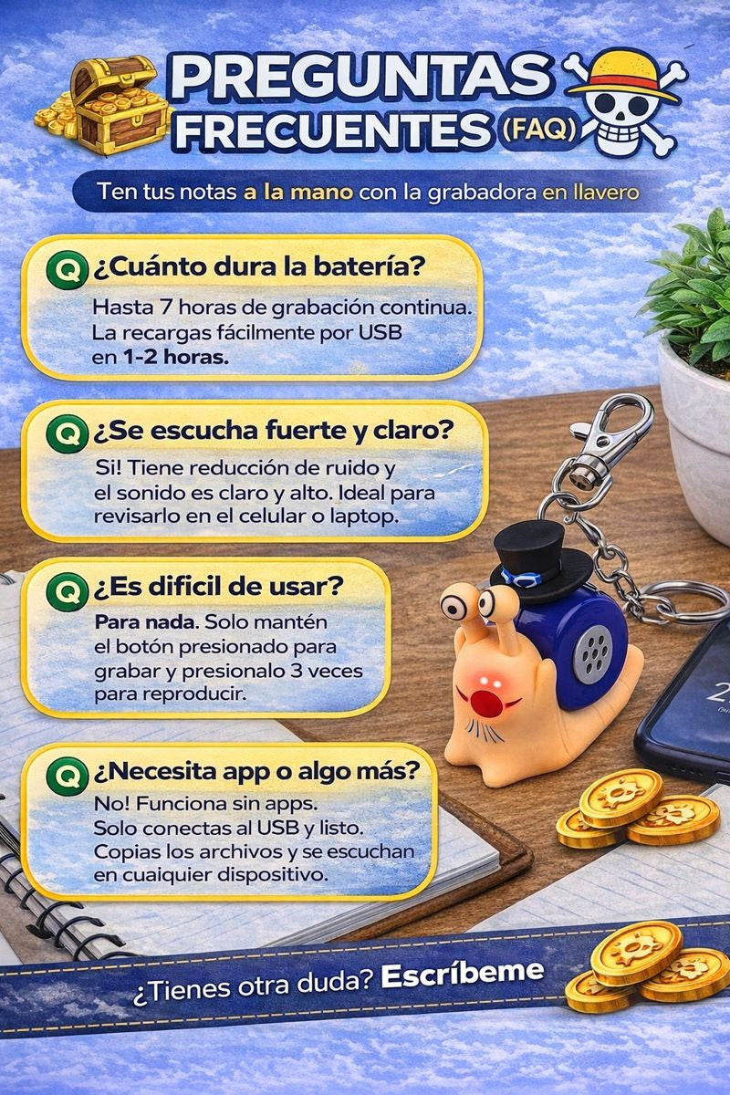 GRABADORA DEN MUSHI PARA RECORDAR TU TAREAS, MANDADOS, HORARIO